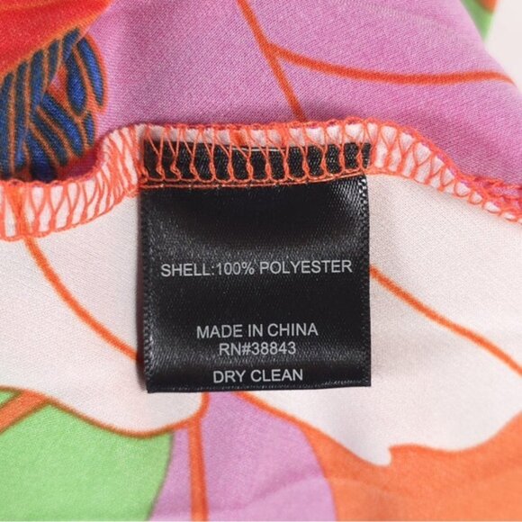 NWT Sam Edelman Women’s Midi Dress Retro Floral Plisse Bright Colorful LARGE - Picture 11 of 12